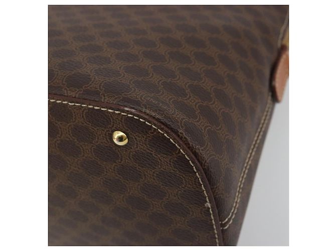 Céline Borsa a mano CELINE Macadam PVC Pelle 2way Marrone Tono Oro Auth 194929V - vista 12