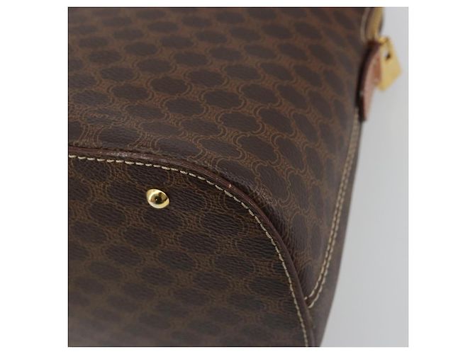 Céline Borsa a mano CELINE Macadam PVC Pelle 2way Marrone Tono Oro Auth 194929V - vista 14