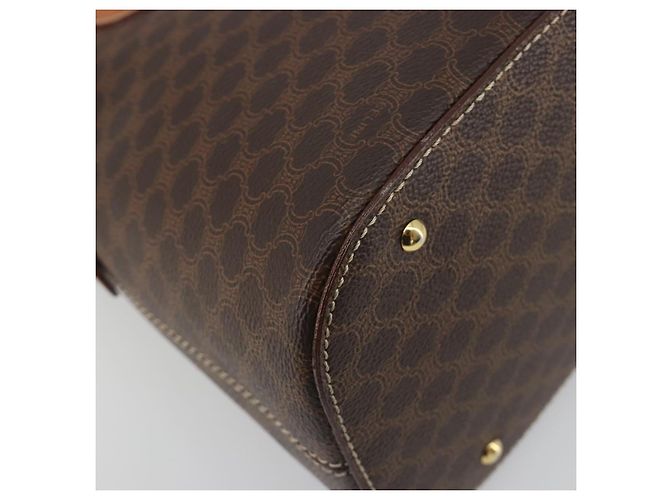 Céline Borsa a mano CELINE Macadam PVC Pelle 2way Marrone Tono Oro Auth 194929V - vista 15