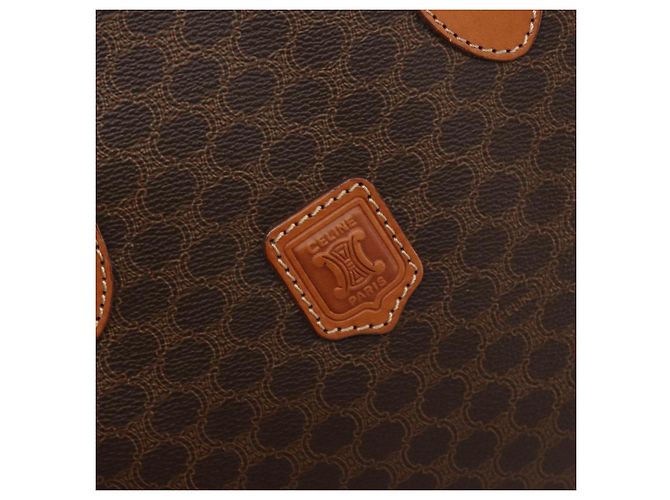 Céline Borsa a mano CELINE Macadam PVC Pelle 2way Marrone Tono Oro Auth 194929V - vista 16