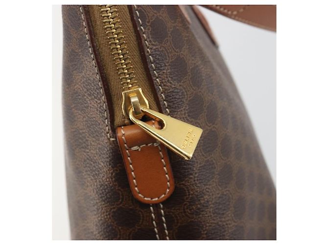 Céline Borsa a mano CELINE Macadam PVC Pelle 2way Marrone Tono Oro Auth 194929V - vista 17