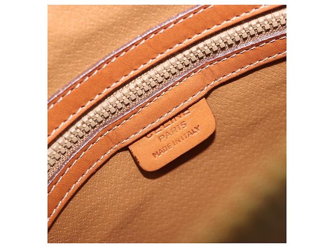 Céline Borsa a mano CELINE Macadam PVC Pelle 2way Marrone Tono Oro Auth 194929V - vista 18