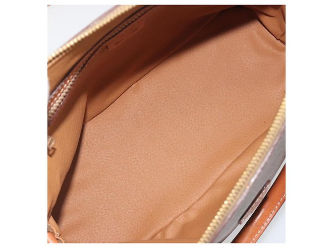 Céline Borsa a mano CELINE Macadam PVC Pelle 2way Marrone Tono Oro Auth 194929V - vista 19