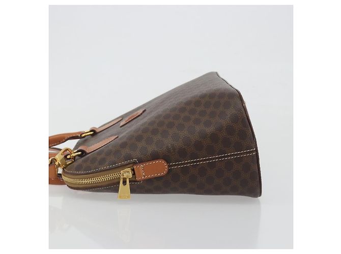 Céline Borsa a mano CELINE Macadam PVC Pelle 2way Marrone Tono Oro Auth 194929V - vista 5