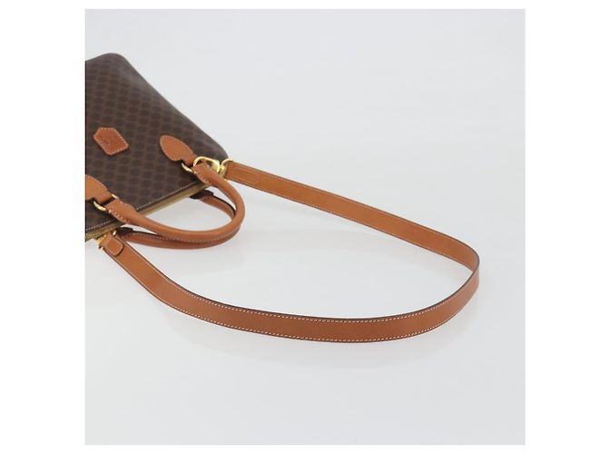Céline Borsa a mano CELINE Macadam PVC Pelle 2way Marrone Tono Oro Auth 194929V - vista 9