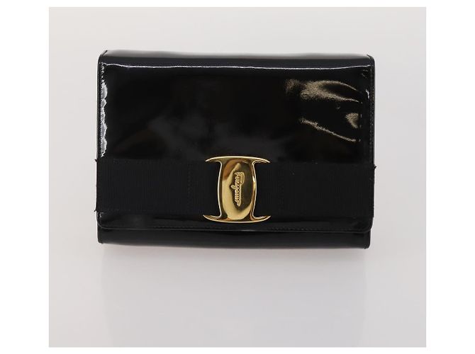 Borsa a tracolla Salvatore Ferragamo Vala in pelle Set da 2 Nero Auth 190004 - vista 10