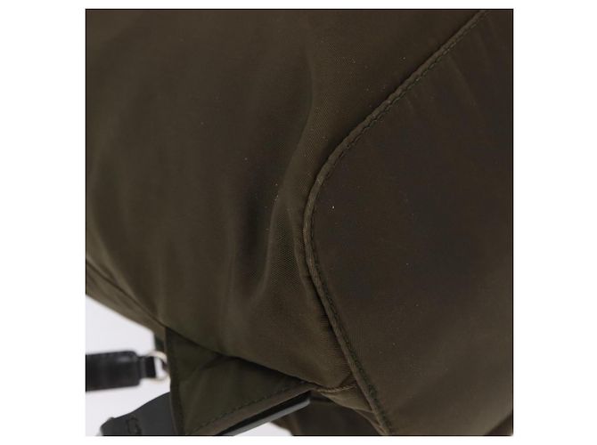 Mochila PRADA Nylon Khaki Silver Auth 194873A Plata Caqui - vista 20