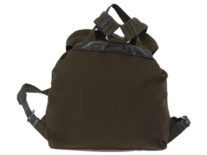 Mochila PRADA Nylon Khaki Silver Auth 194873A Plata Caqui - vista 3