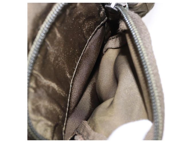 Mochila PRADA Nylon Khaki Silver Auth 194873A Plata Caqui - vista 32