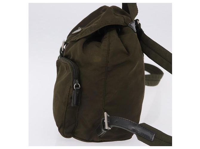 Mochila PRADA Nylon Khaki Silver Auth 194873A Plata Caqui - vista 4