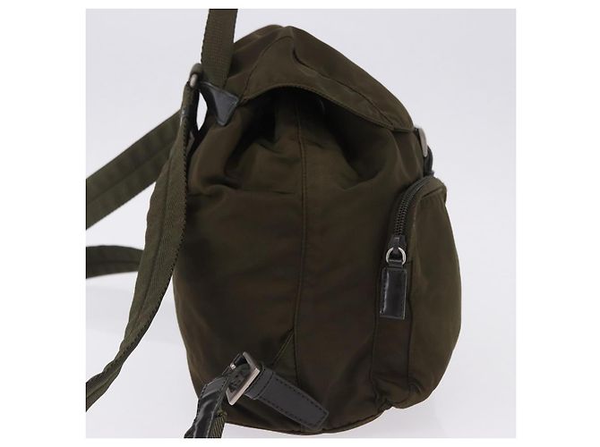 Mochila PRADA Nylon Khaki Silver Auth 194873A Plata Caqui - vista 6