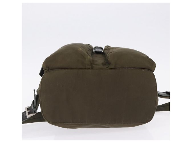 Mochila PRADA Nylon Khaki Silver Auth 194873A Plata Caqui - vista 7