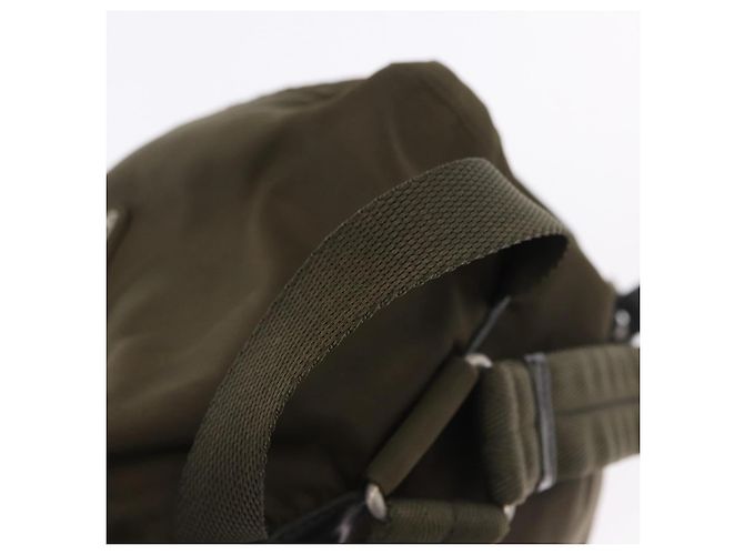 Mochila PRADA Nylon Khaki Silver Auth 194873A Plata Caqui - vista 8