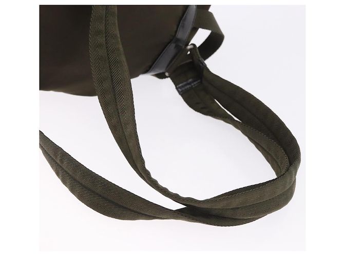 Mochila PRADA Nylon Khaki Silver Auth 194873A Plata Caqui - vista 9