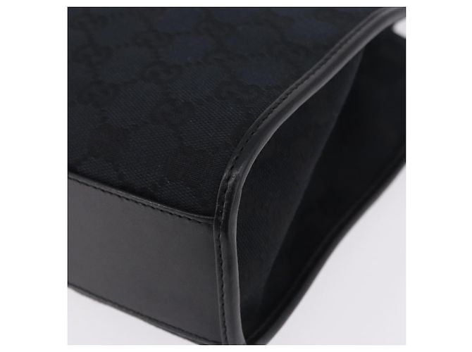 Borsa GUCCI GG Canvas Jackie Nero Oro 002 1065 Auth 180760 D'oro - vista 11