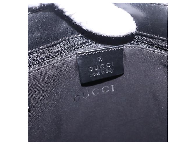 Borsa GUCCI GG Canvas Jackie Nero Oro 002 1065 Auth 180760 D'oro - vista 15