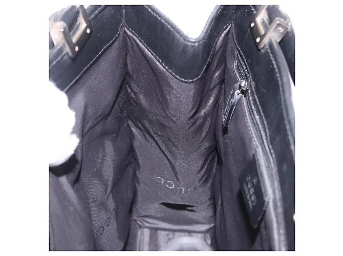 Borsa GUCCI GG Canvas Jackie Nero Oro 002 1065 Auth 180760 D'oro - vista 18
