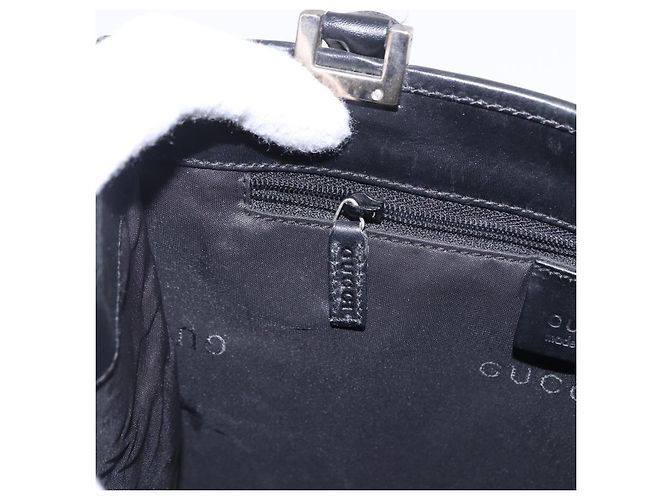 Borsa GUCCI GG Canvas Jackie Nero Oro 002 1065 Auth 180760 D'oro - vista 19