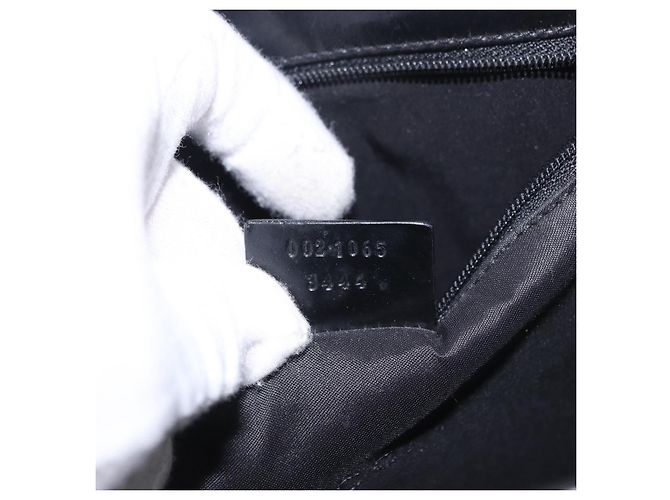 Borsa GUCCI GG Canvas Jackie Nero Oro 002 1065 Auth 180760 D'oro - vista 21