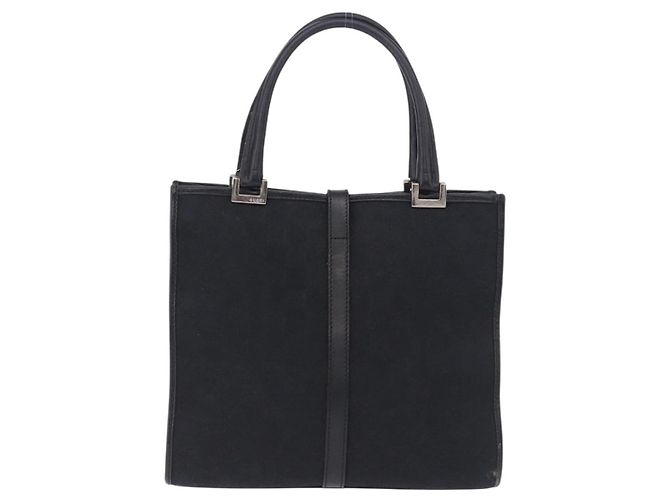 Borsa GUCCI GG Canvas Jackie Nero Oro 002 1065 Auth 180760 D'oro - vista 3