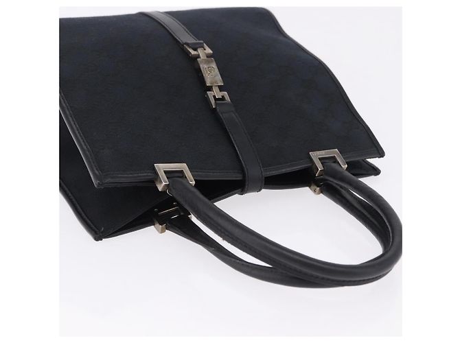 Borsa GUCCI GG Canvas Jackie Nero Oro 002 1065 Auth 180760 D'oro - vista 6