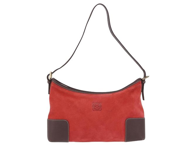 Borsa a tracolla LOEWE Camoscio Rosso Oro Auth 195667V D'oro - vista 13