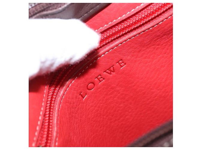 Borsa a tracolla LOEWE Camoscio Rosso Oro Auth 195667V D'oro - vista 17