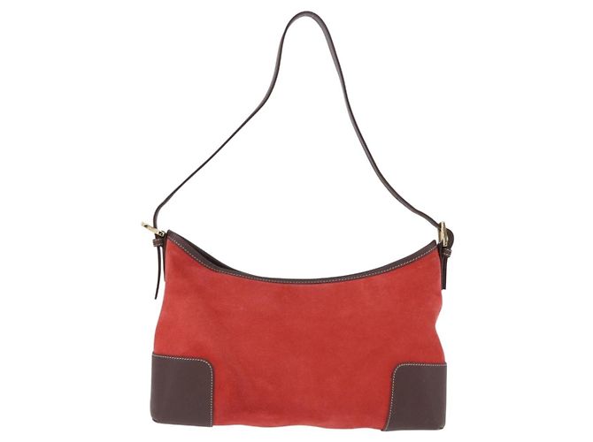 Borsa a tracolla LOEWE Camoscio Rosso Oro Auth 195667V D'oro - vista 2