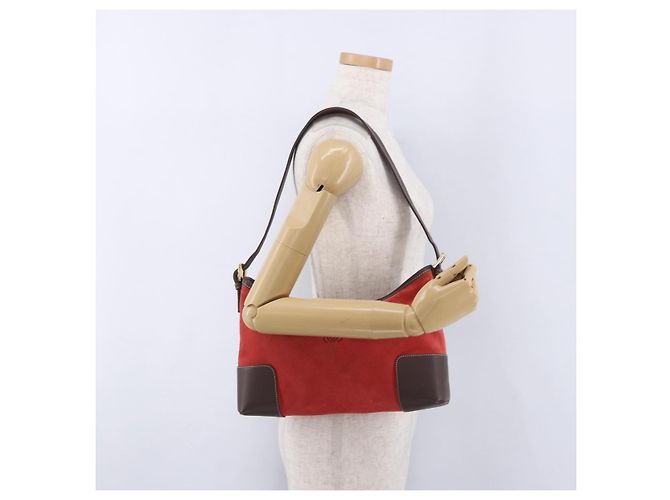 Borsa a tracolla LOEWE Camoscio Rosso Oro Auth 195667V D'oro - vista 22