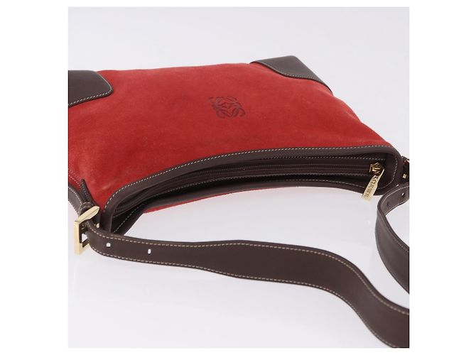 Borsa a tracolla LOEWE Camoscio Rosso Oro Auth 195667V D'oro - vista 6
