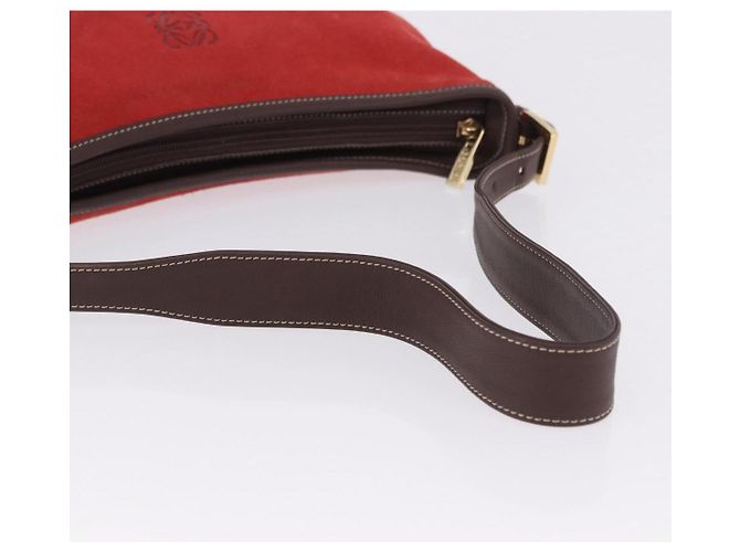 Borsa a tracolla LOEWE Camoscio Rosso Oro Auth 195667V D'oro - vista 7