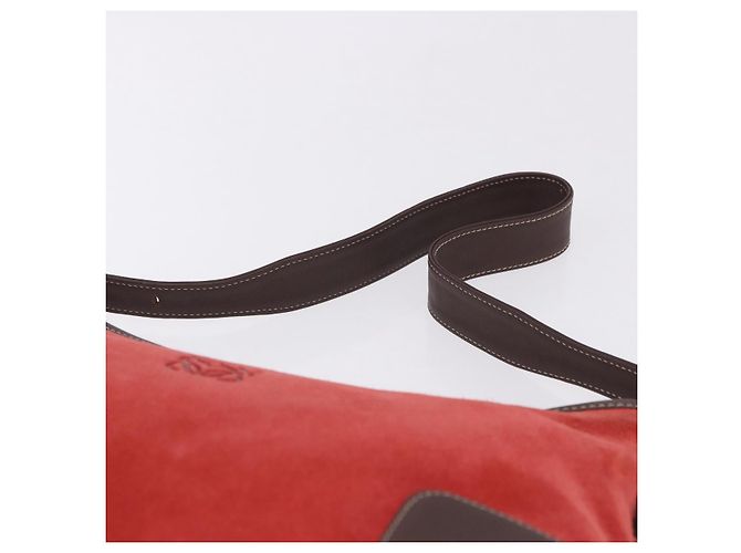 Borsa a tracolla LOEWE Camoscio Rosso Oro Auth 195667V D'oro - vista 8