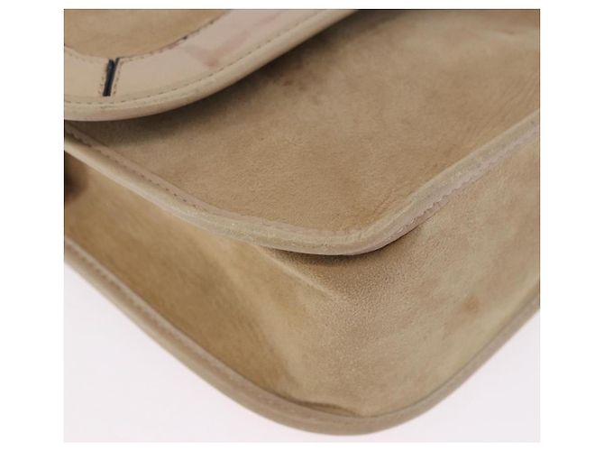Borsa a Tracolla Christian Dior Camoscio Beige Oro Auth 195741 D'oro - vista 10