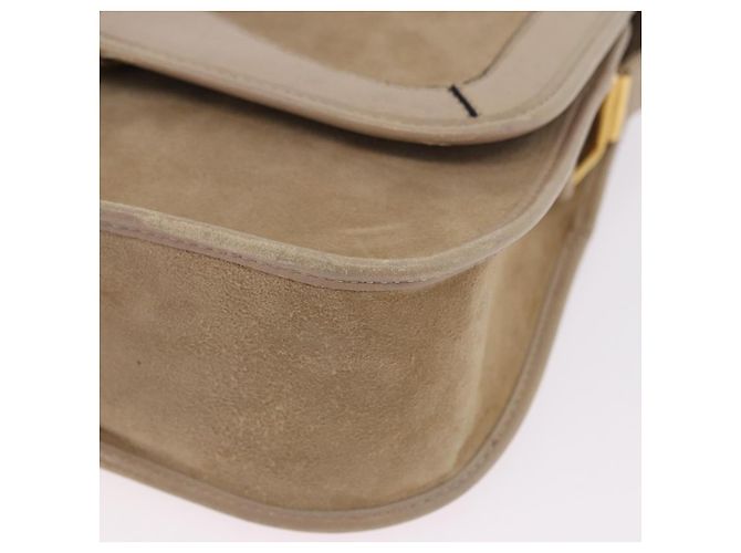 Borsa a Tracolla Christian Dior Camoscio Beige Oro Auth 195741 D'oro - vista 11