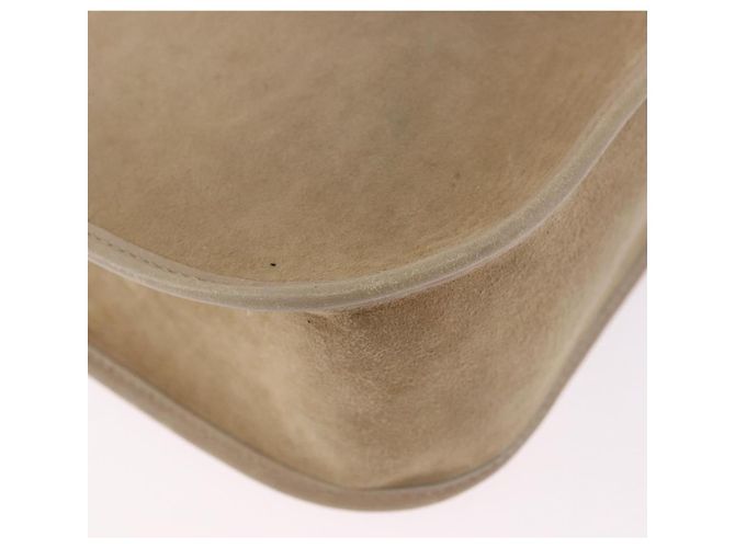 Borsa a Tracolla Christian Dior Camoscio Beige Oro Auth 195741 D'oro - vista 12