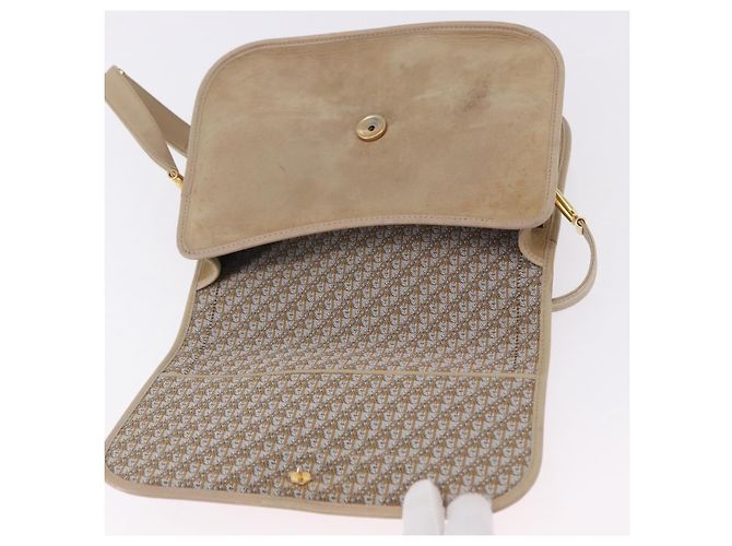 Borsa a Tracolla Christian Dior Camoscio Beige Oro Auth 195741 D'oro - vista 15