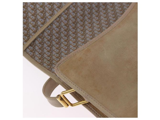 Borsa a Tracolla Christian Dior Camoscio Beige Oro Auth 195741 D'oro - vista 16