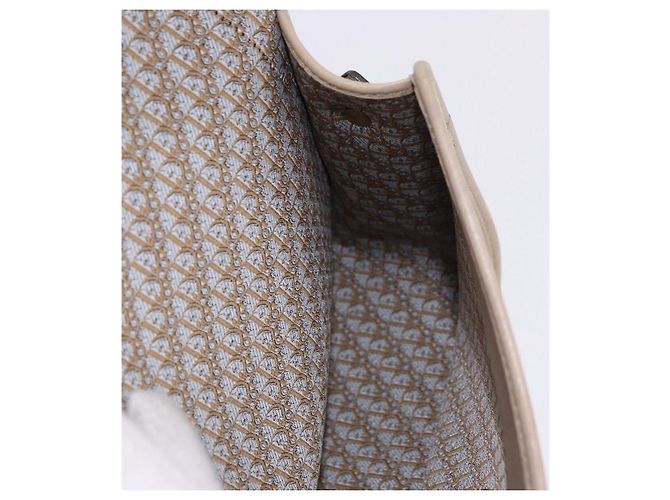 Borsa a Tracolla Christian Dior Camoscio Beige Oro Auth 195741 D'oro - vista 19