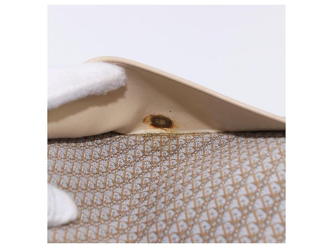 Borsa a Tracolla Christian Dior Camoscio Beige Oro Auth 195741 D'oro - vista 21