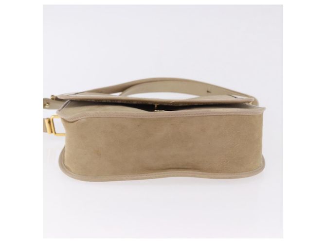 Borsa a Tracolla Christian Dior Camoscio Beige Oro Auth 195741 D'oro - vista 9