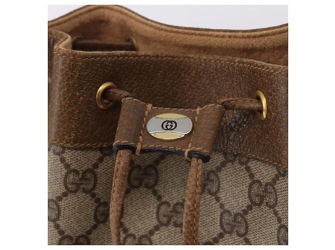 Bolso GUCCI GG Supreme Web Sherry Line PVC Beige Gold 41 02 034 Auth 195583 Dorado - vista 14