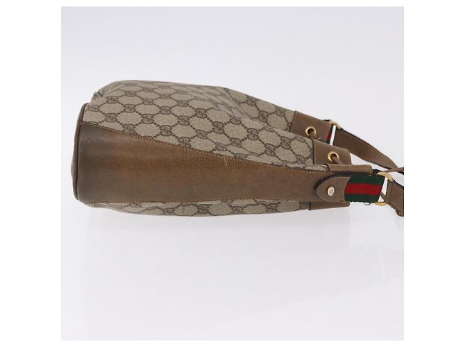Bolso GUCCI GG Supreme Web Sherry Line PVC Beige Gold 41 02 034 Auth 195583 Dorado - vista 4