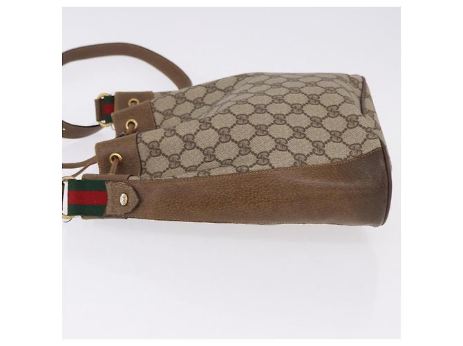Bolso GUCCI GG Supreme Web Sherry Line PVC Beige Gold 41 02 034 Auth 195583 Dorado - vista 5