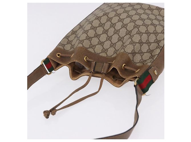 Bolso GUCCI GG Supreme Web Sherry Line PVC Beige Gold 41 02 034 Auth 195583 Dorado - vista 6