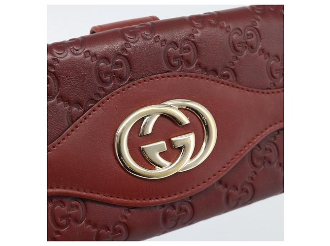 Cartera larga GUCCI GG Canvas Guccissima Roja 282426 Auth 196044A - vista 12