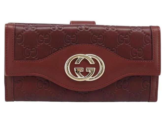 Cartera larga GUCCI GG Canvas Guccissima Roja 282426 Auth 196044A - vista 2