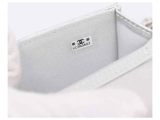 CHANEL Chain Shoulder Pouch Matelasse Leather Silver CC Auth 195507M Silvery - view 19