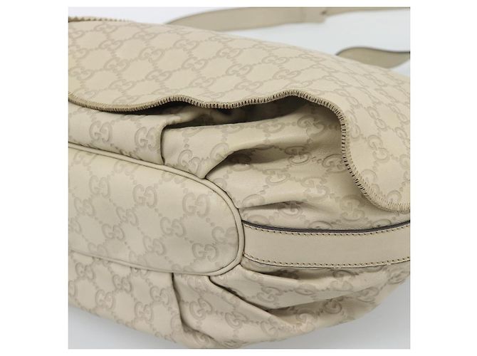 Borsa a tracolla GUCCI GG Canvas Guccissima White Gold 212572 Auth bs36736 Bianco D'oro - vista 10
