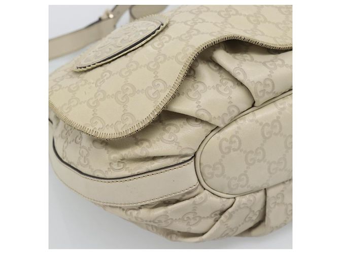 Borsa a tracolla GUCCI GG Canvas Guccissima White Gold 212572 Auth bs36736 Bianco D'oro - vista 11
