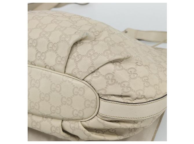 Borsa a tracolla GUCCI GG Canvas Guccissima White Gold 212572 Auth bs36736 Bianco D'oro - vista 12
